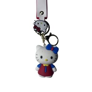 Hello Kitty Rubber Keychain With Red &‎ Pink Strap